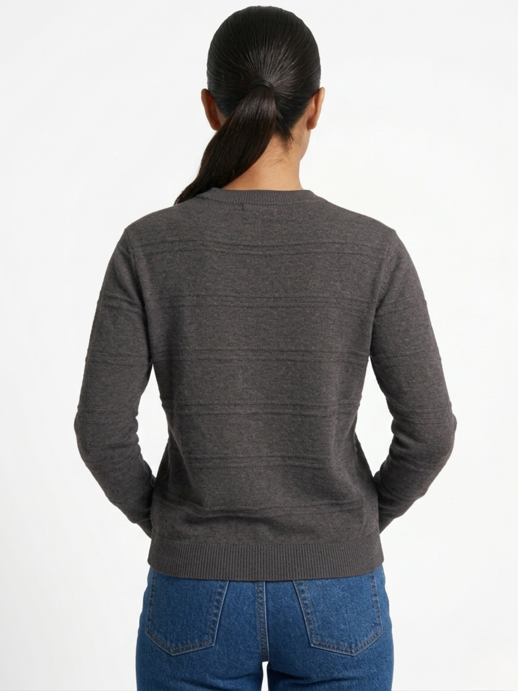 CHOMPA TEJIDA CON CUELLO REDONDO CANI GRIS
