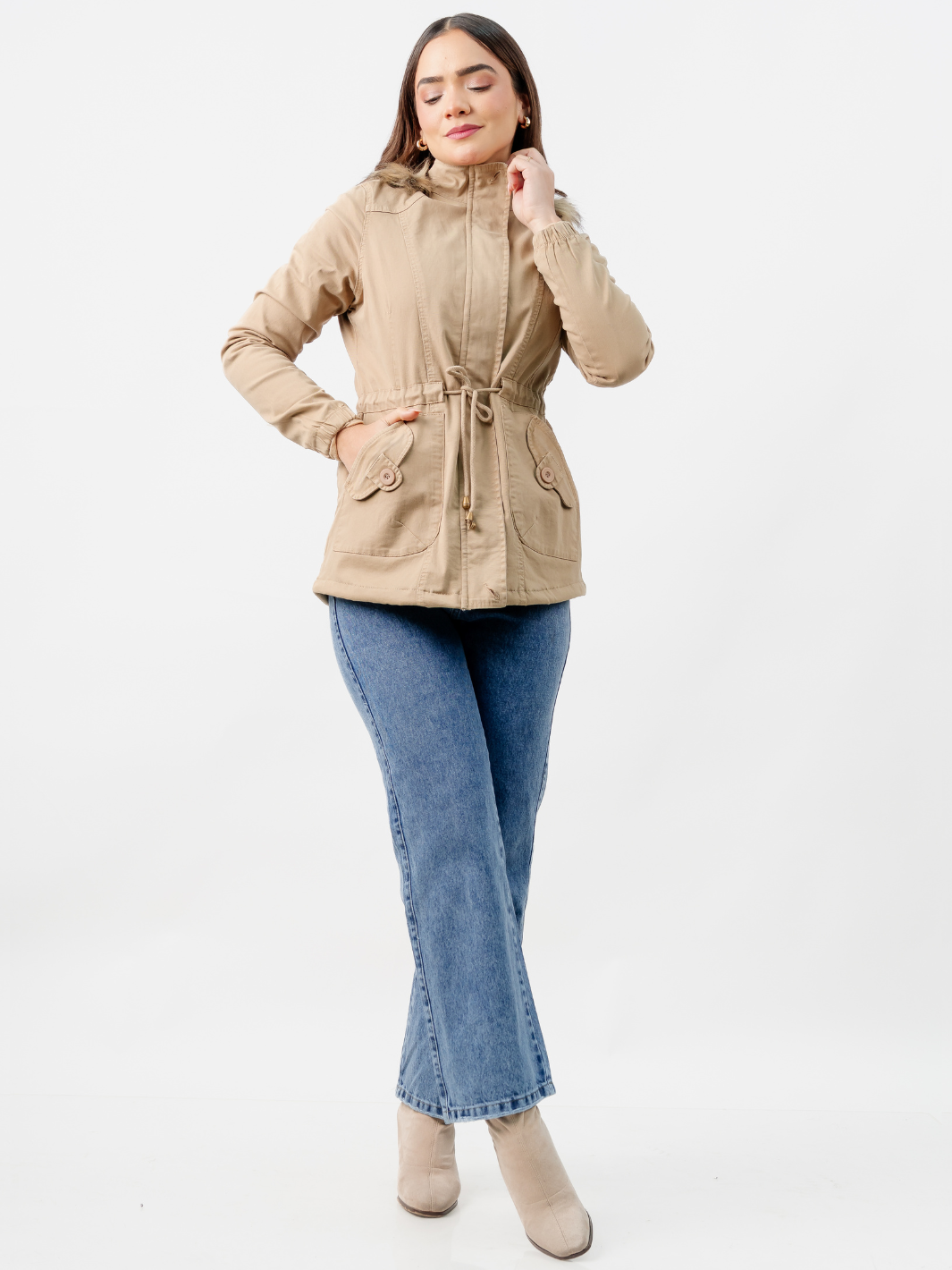 CASACA PARKA DENIM HELLEN BEIGE