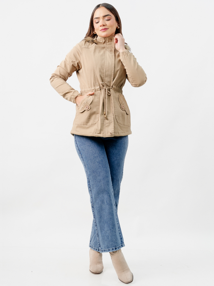 CASACA PARKA DENIM HELLEN BEIGE
