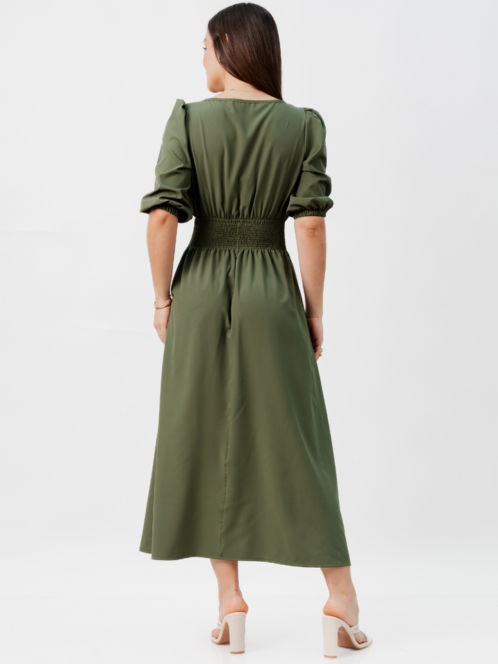VESTIDO CASUAL LARGO JESSIA VERDE