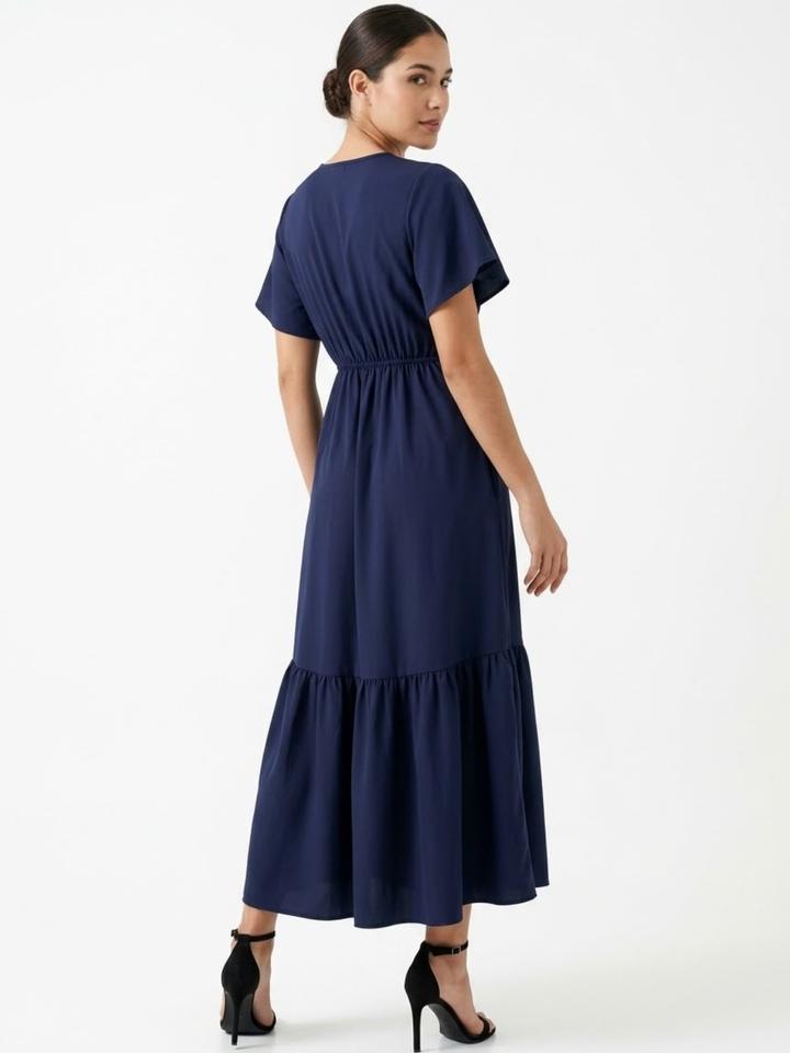 VESTIDO CASUAL CON BOTONES DELANTEROS MONSERRAT AZUL
