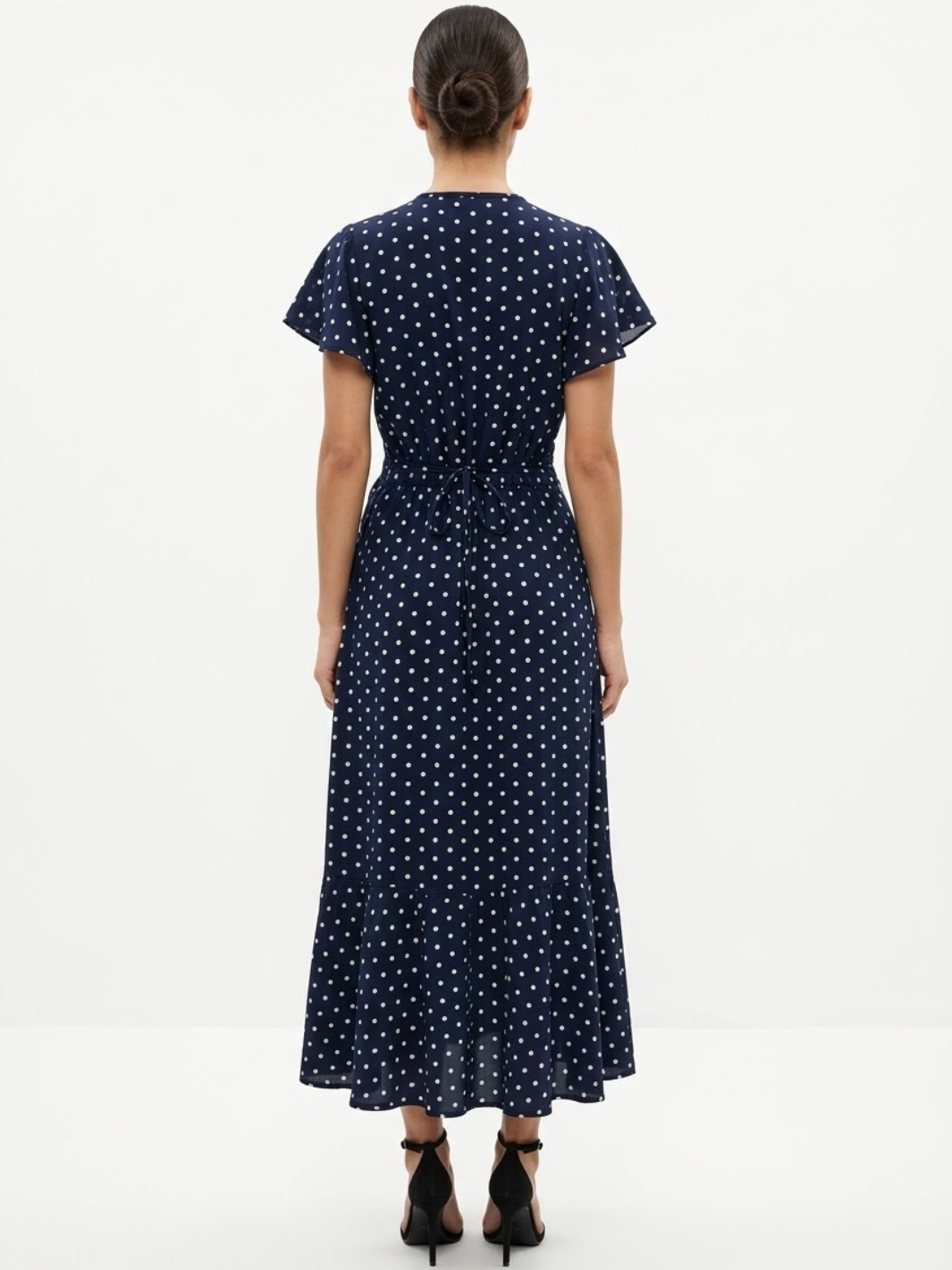 VESTIDO ENVOLVENTE JULIETA AZUL POLKA DOTS