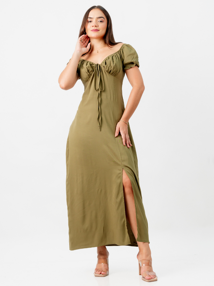 VESTIDO INES - VERDE MILITAR