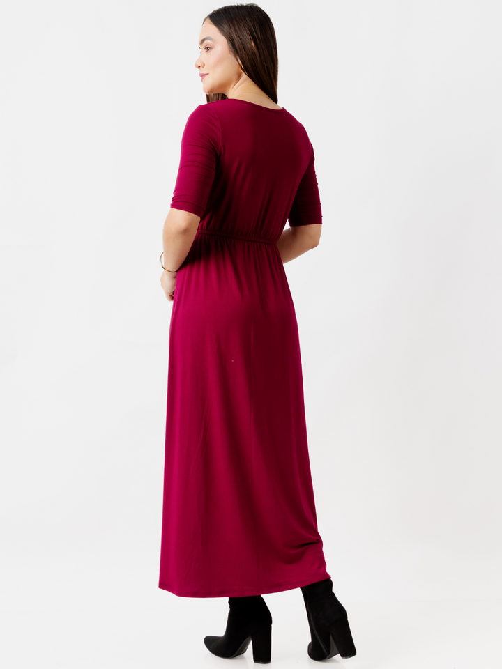 VESTIDO CON MANGA 3/4 GEMMA VINO