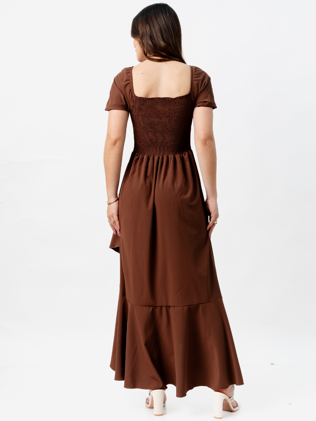 VESTIDO CASUAL LARGO PAOLA CHOCOLATE