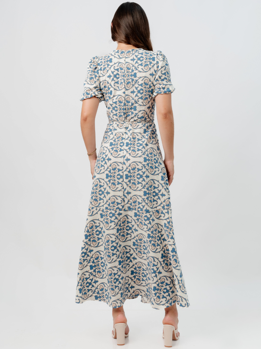 VESTIDO CASUAL LARGO OLIVIA PERLA/ACERO