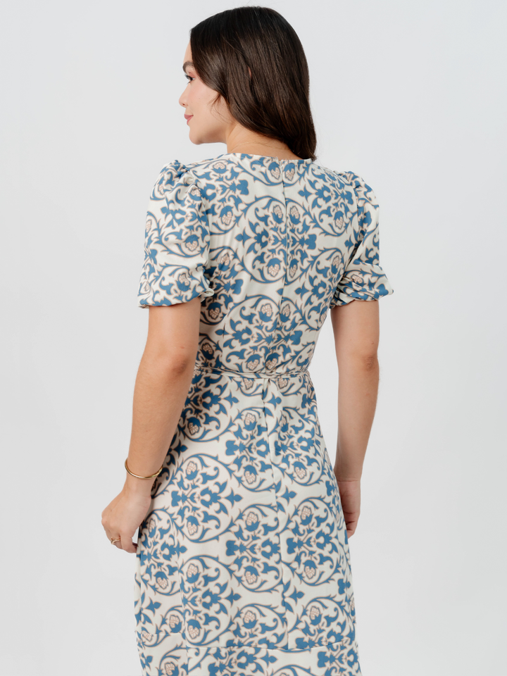 VESTIDO CASUAL LARGO OLIVIA PERLA/ACERO