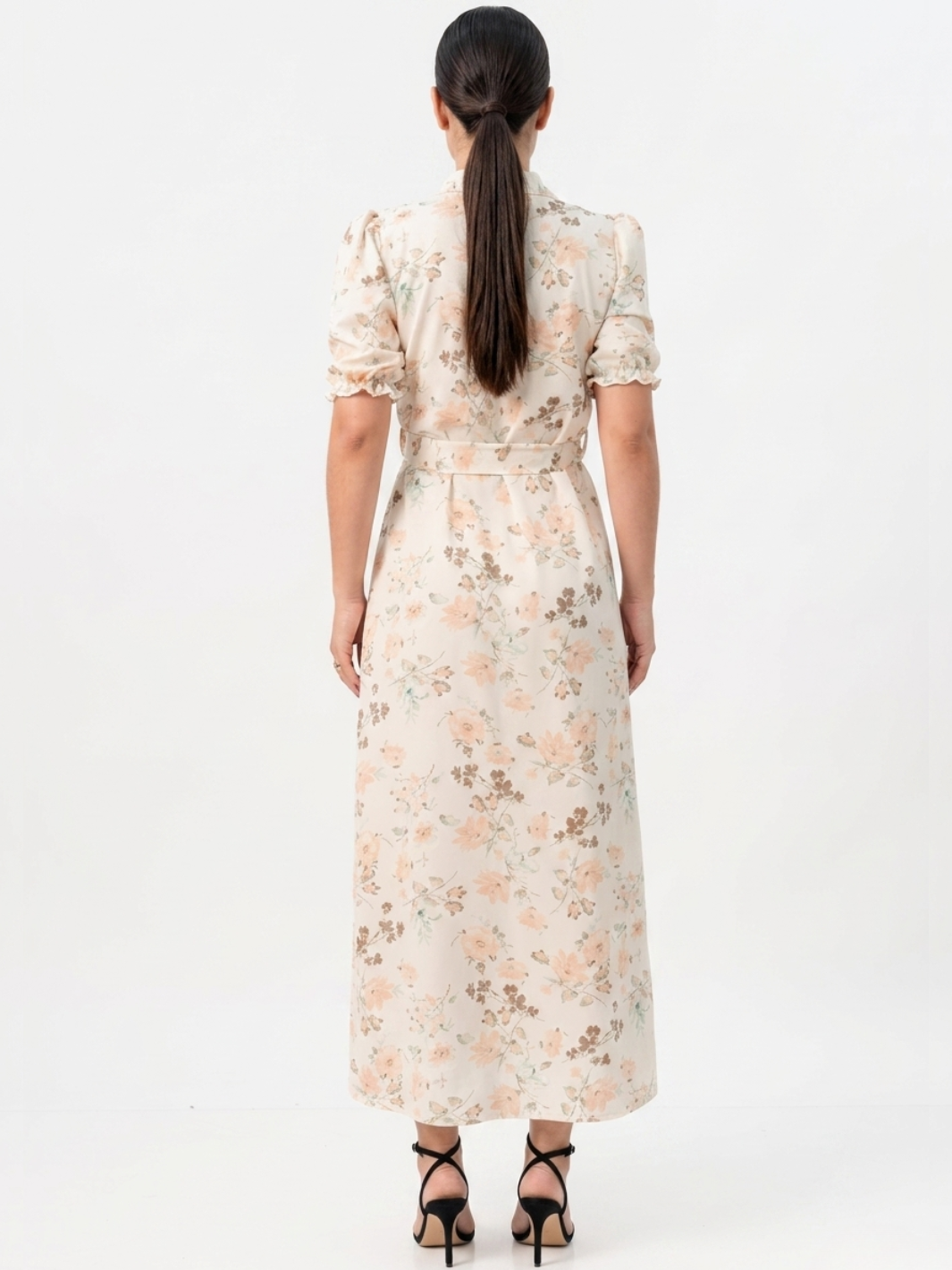 VESTIDO CAMISERO CON CINTURON ASIA PERLA FLOREADO