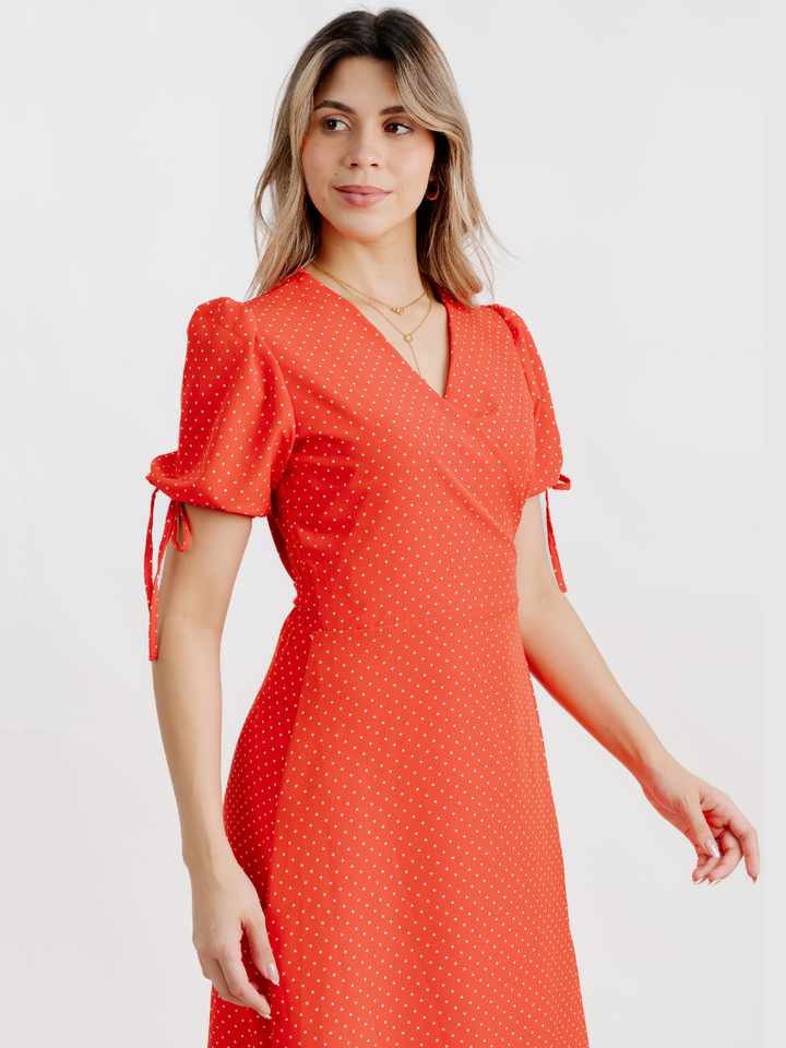 VESTIDO ENVOLVENTE BRISA ROJO