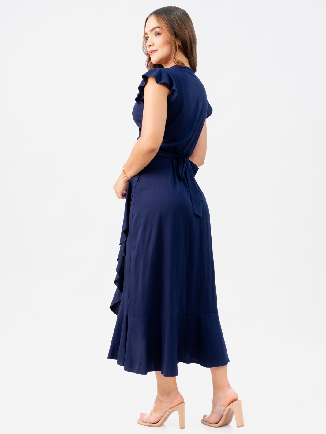 VESTIDO ENVOLVENTE MICAELA AZUL