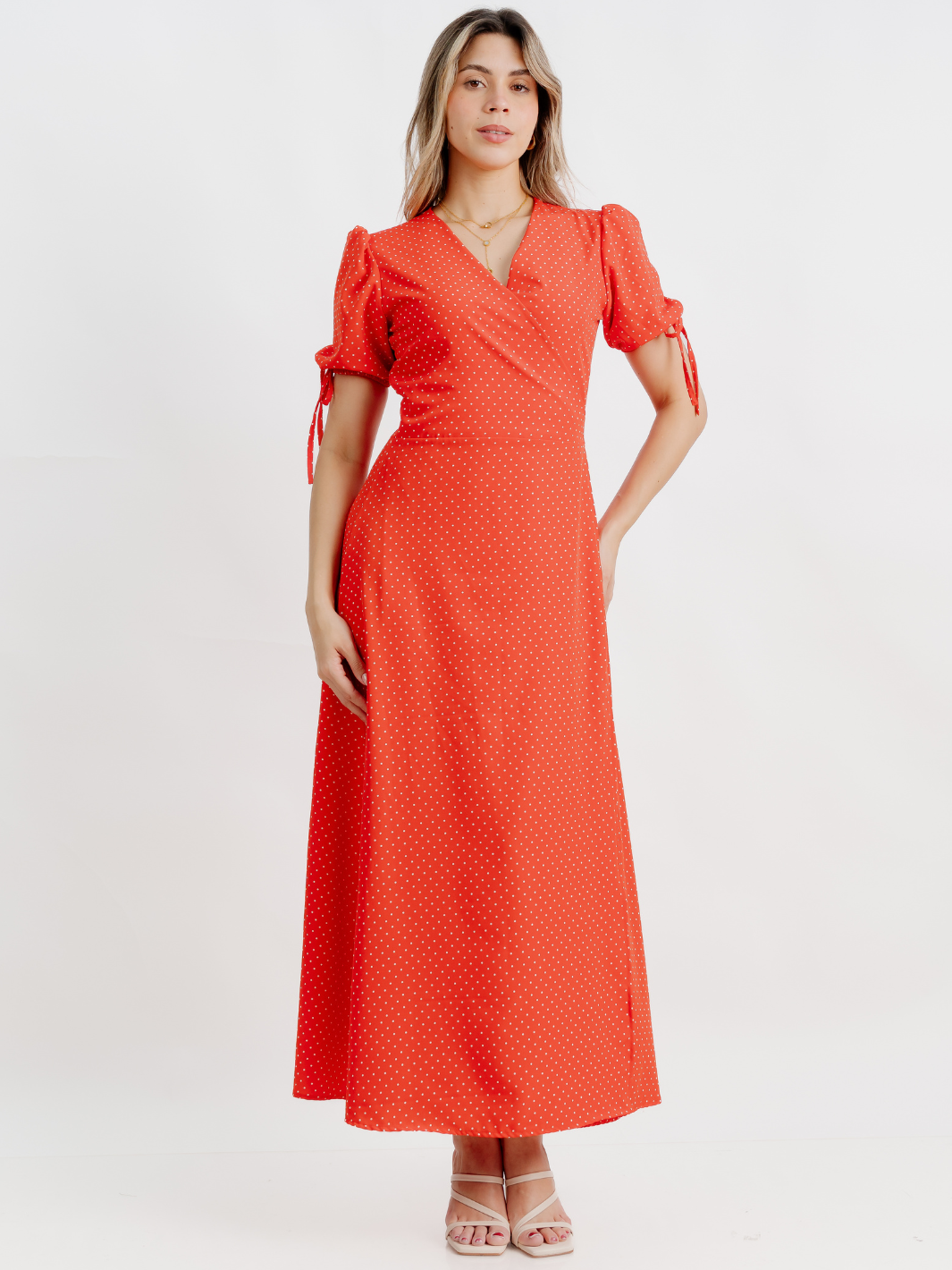 VESTIDO ENVOLVENTE BRISA ROJO