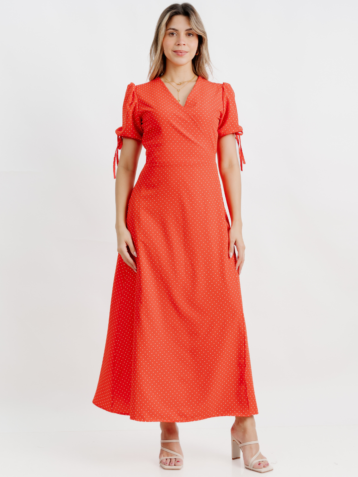 VESTIDO ENVOLVENTE BRISA ROJO