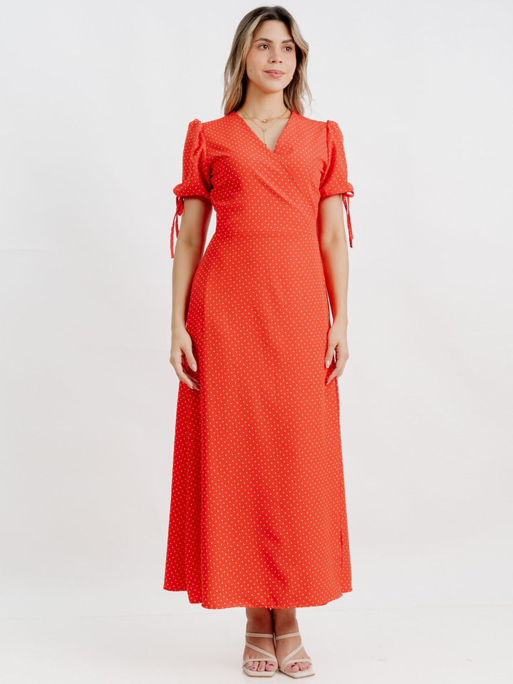 VESTIDO ENVOLVENTE BRISA ROJO