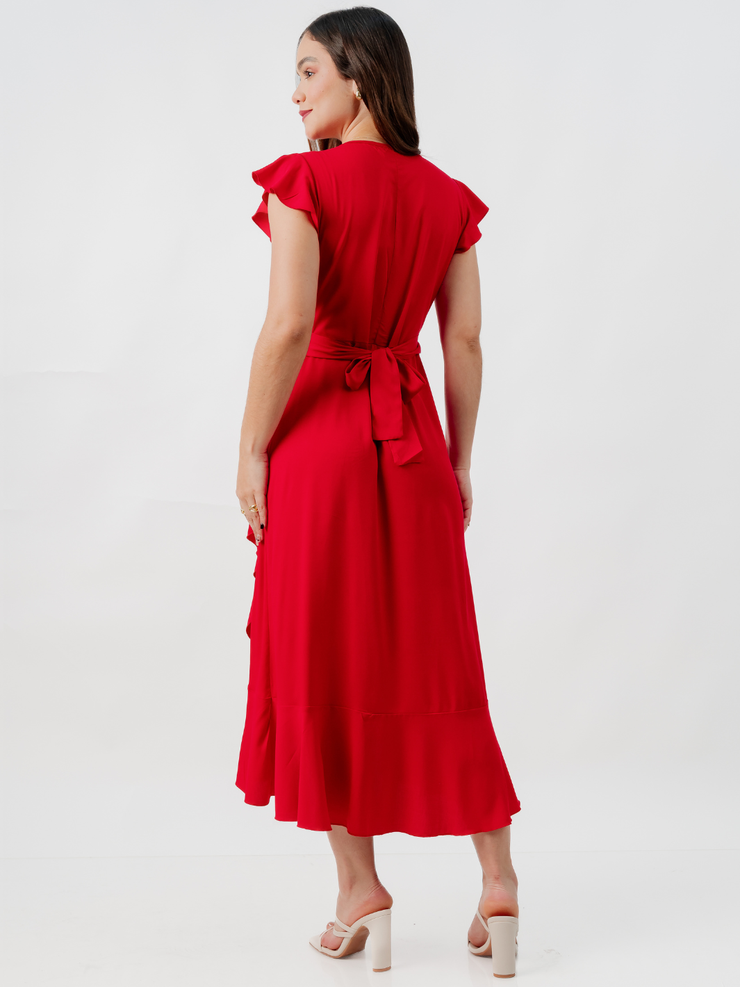 VESTIDO ENVOLVENTE MICAELA ROJO