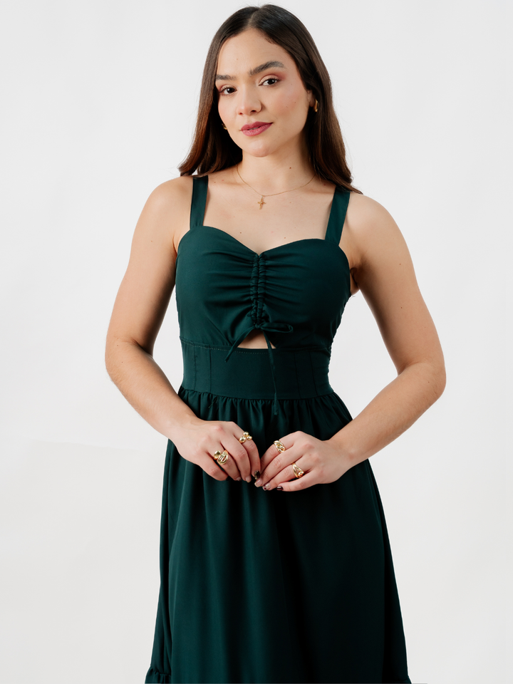 VESTIDO CASUAL LARGO EMILY VERDE