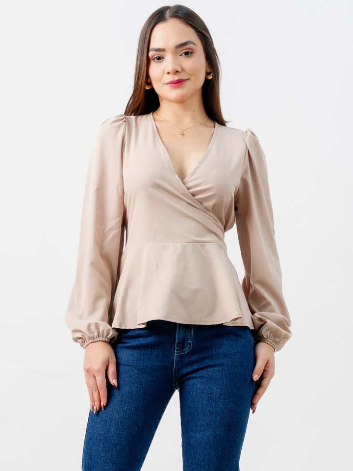 BLUSA MANGA LARGA SIENA NUDE