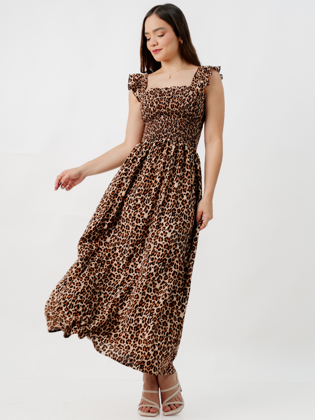 VESTIDO CASUAL LARGO SANDY ANIMAL PRINT