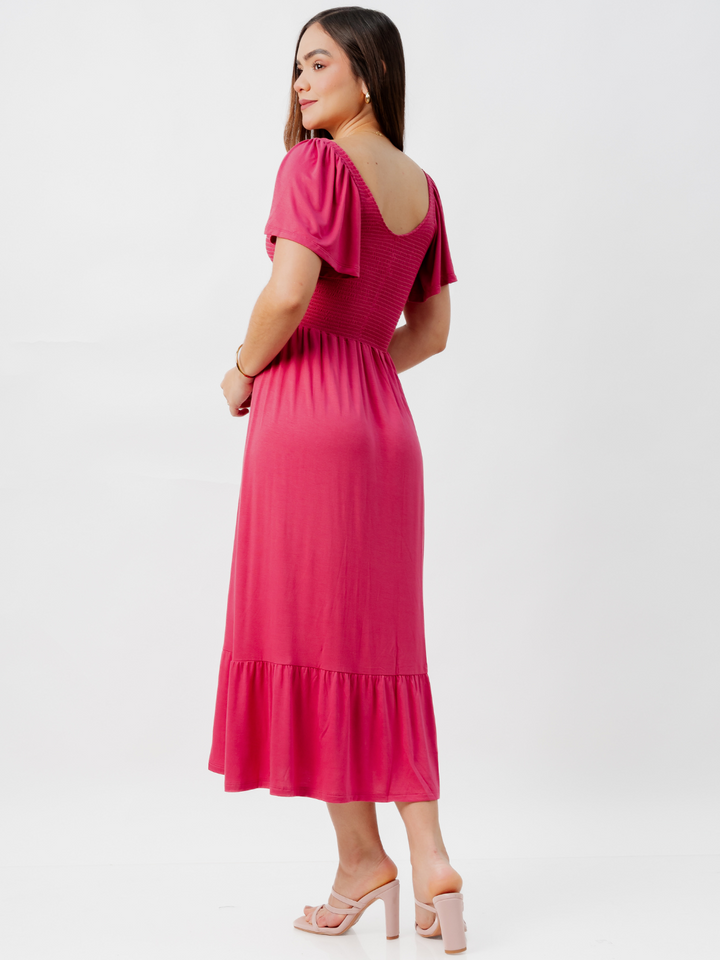 VESTIDO CASUAL DESIREE GRANATE