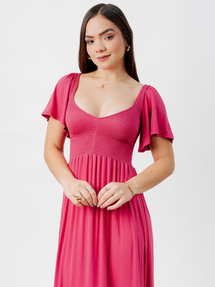 VESTIDO CASUAL DESIREE GRANATE