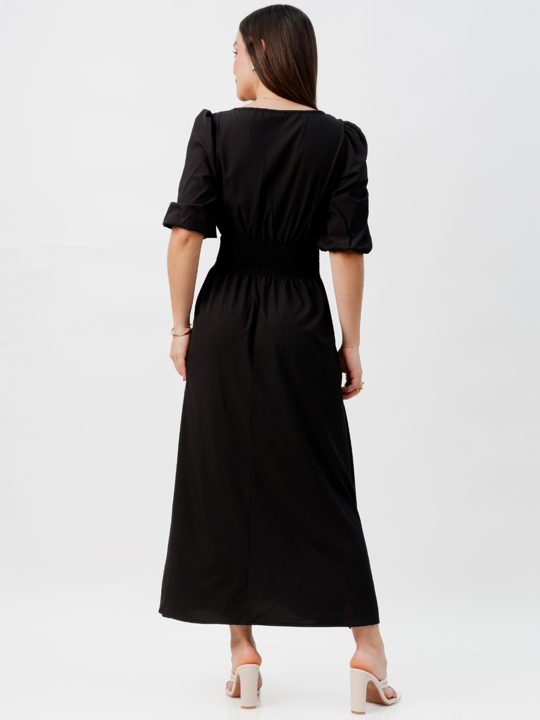 VESTIDO CASUAL LARGO JESSIA NEGRO