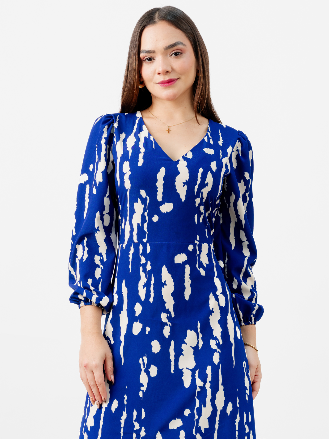 VESTIDO LARGO BRITISH AZUL