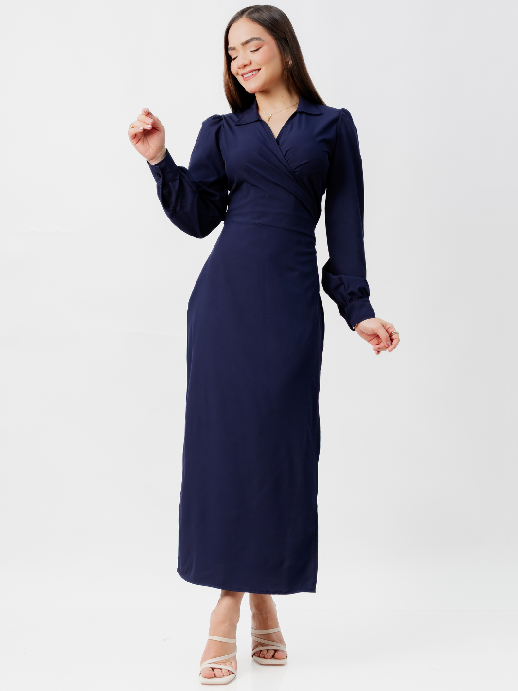 VESTIDO ENVOLVENTE RAYZA AZUL