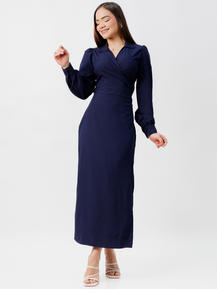 VESTIDO ENVOLVENTE RAYZA AZUL