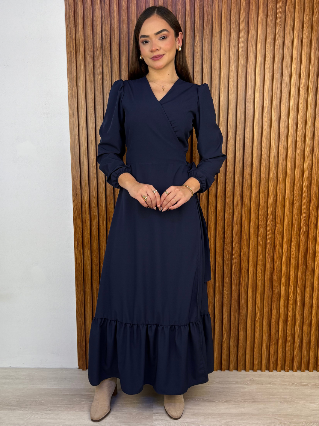 VESTIDO ENVOLVENTE SARA AZUL