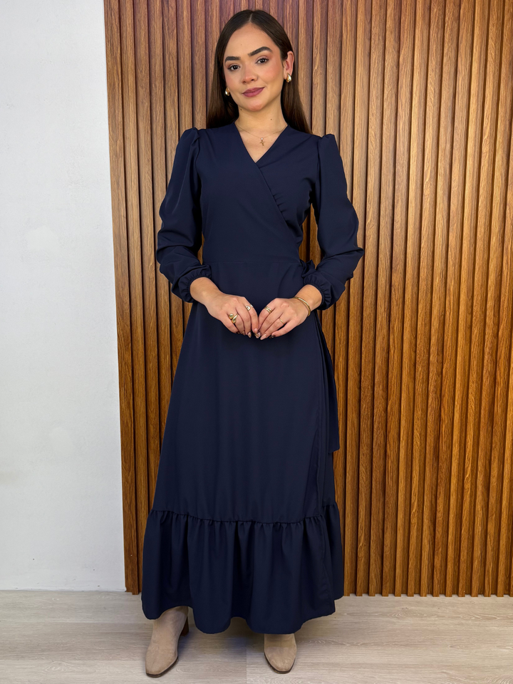 VESTIDO ENVOLVENTE SARA AZUL