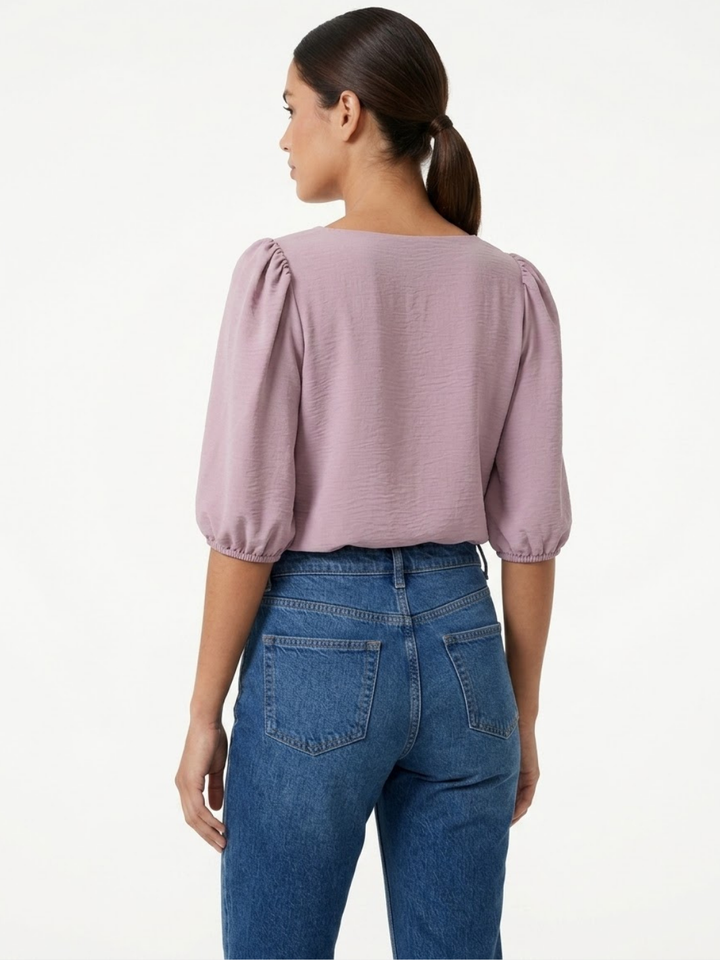 BLUSA MANGA 3/4 CON CUELLO OJAL LIVIA ROSA