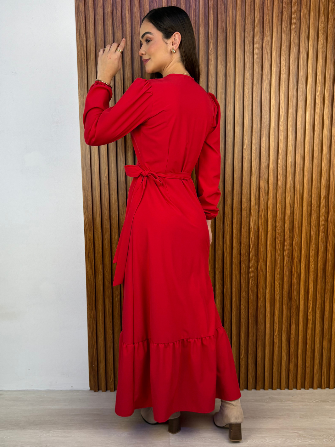 VESTIDO ENVOLVENTE SARA ROJO