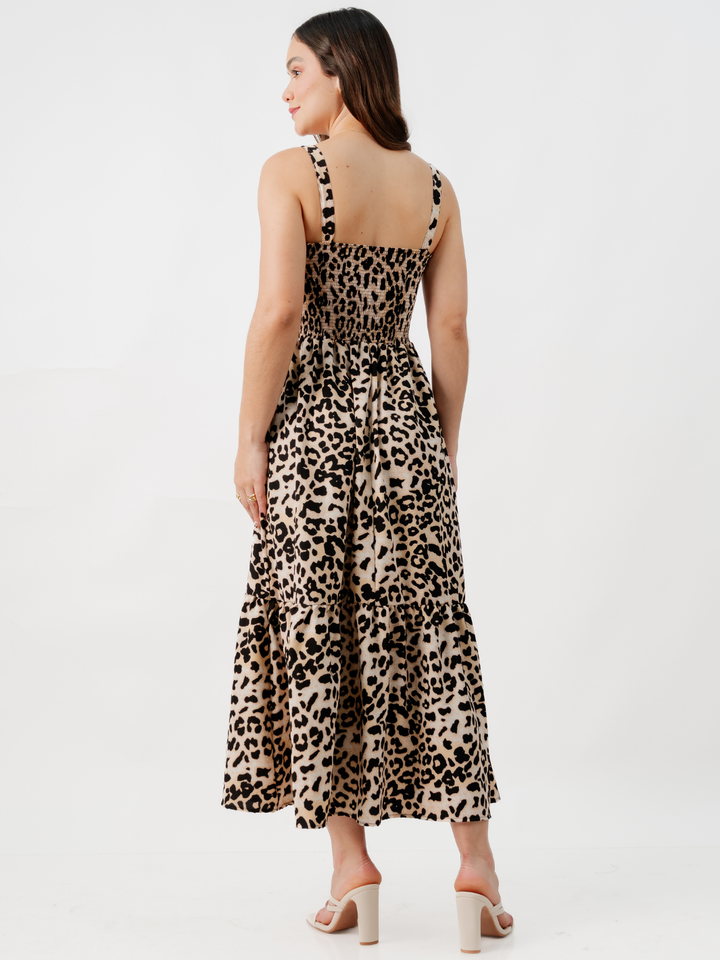 VESTIDO CASUAL LARGO EMILY ANIMAL PRINT