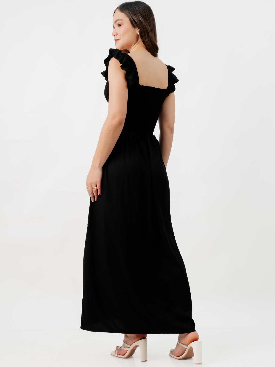 VESTIDO CASUAL LARGO SANDY NEGRO