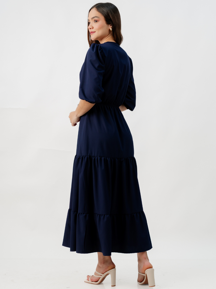 VESTIDO CASUAL LARGO CONSUELO AZUL