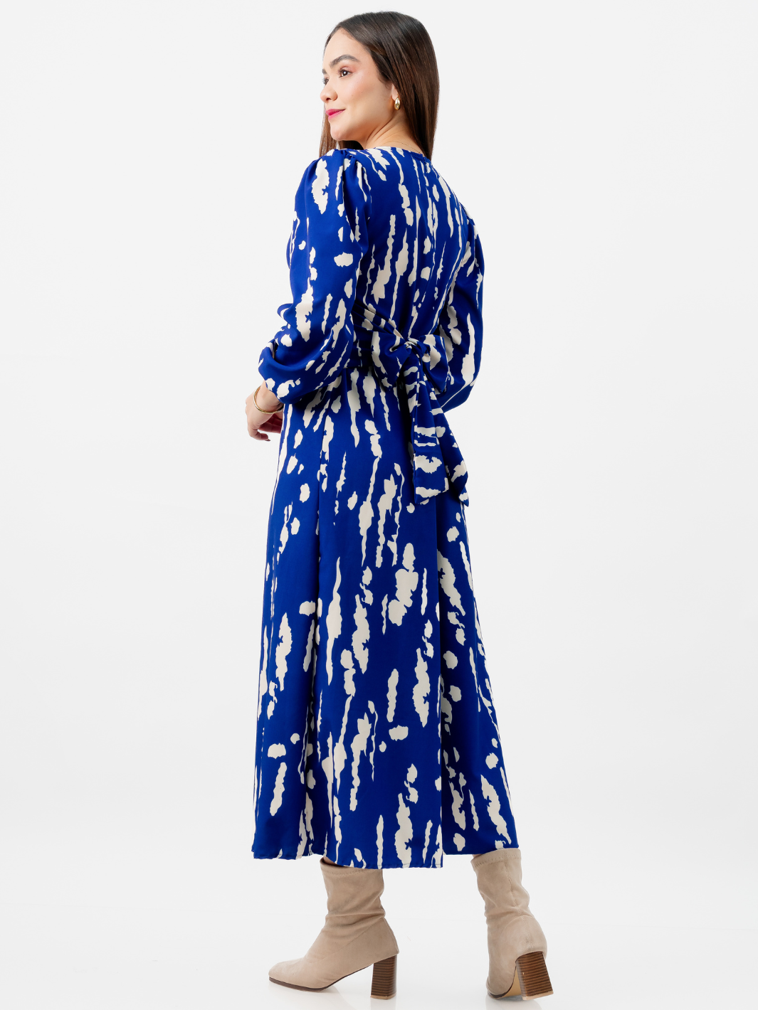 VESTIDO LARGO BRITISH AZUL