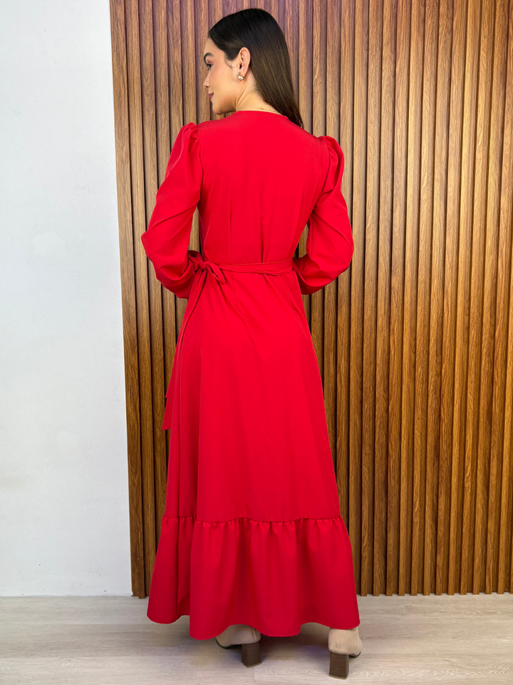 VESTIDO ENVOLVENTE SARA ROJO