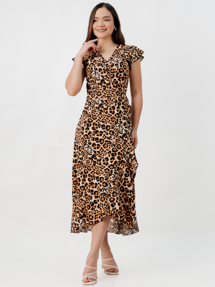 VESTIDO ENVOLVENTE MICAELA ANIMAL PRINT