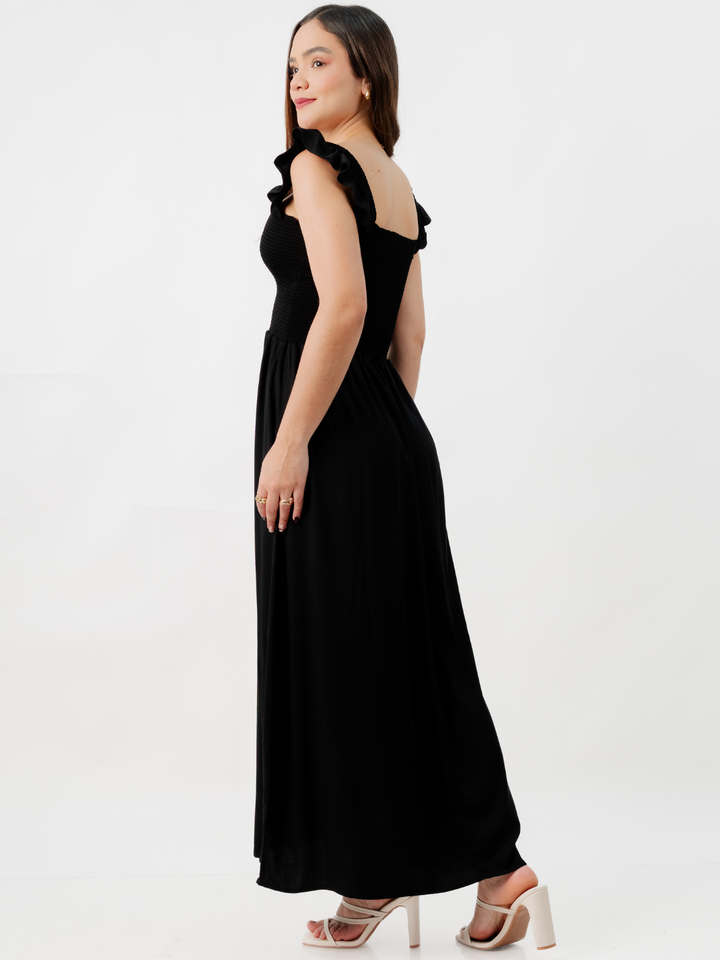 VESTIDO CASUAL LARGO SANDY NEGRO