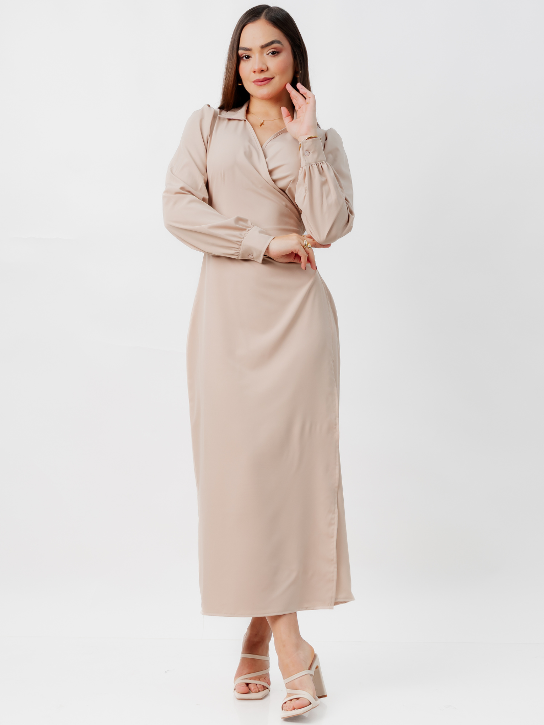 VESTIDO ENVOLVENTE RAYZA NUDE