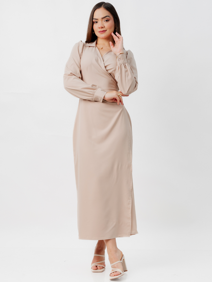 VESTIDO ENVOLVENTE RAYZA NUDE
