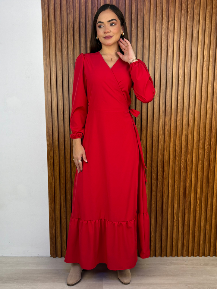 VESTIDO ENVOLVENTE SARA ROJO