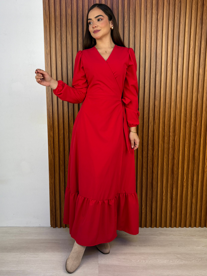 VESTIDO ENVOLVENTE SARA ROJO