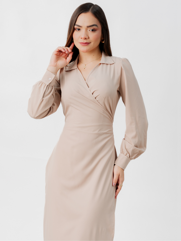 VESTIDO ENVOLVENTE RAYZA NUDE