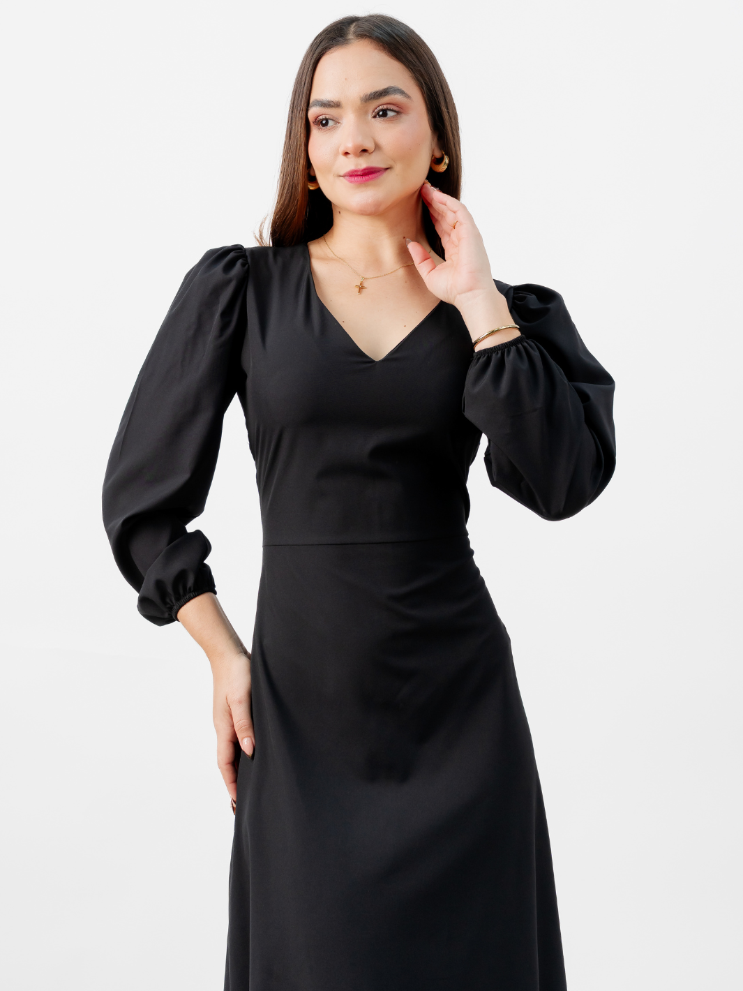 VESTIDO LARGO BRITISH NEGRO
