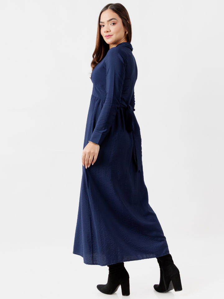 VESTIDO CAMISERO LARGO TATI AZUL