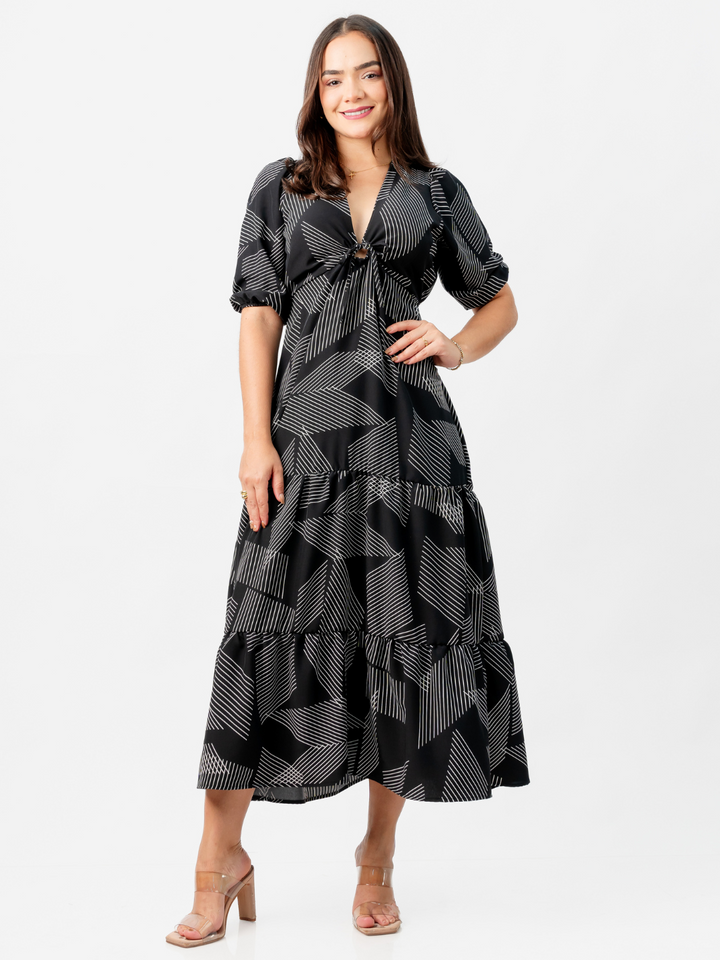 VESTIDO TIZIANA - NEGRO / PERLA