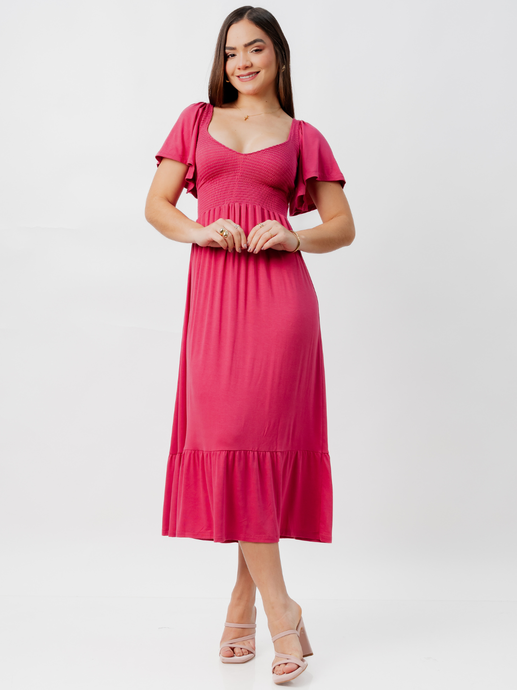 VESTIDO CASUAL DESIREE GRANATE
