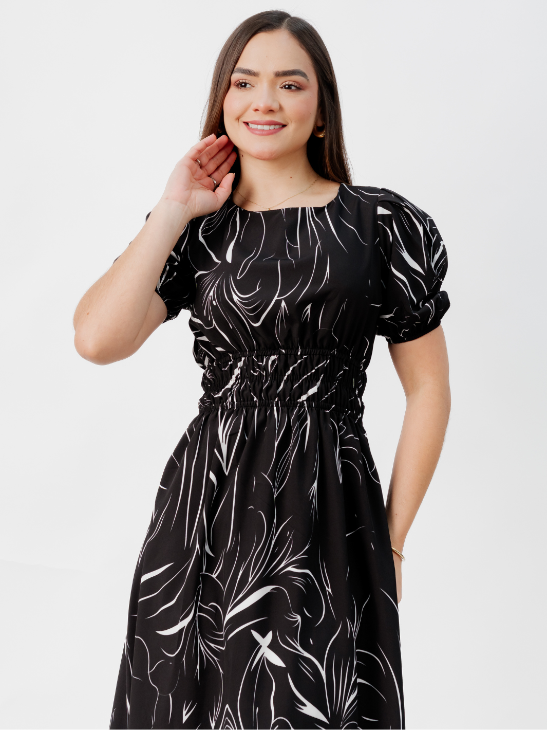 VESTIDO CASUAL LARGO THALIA NEGRO