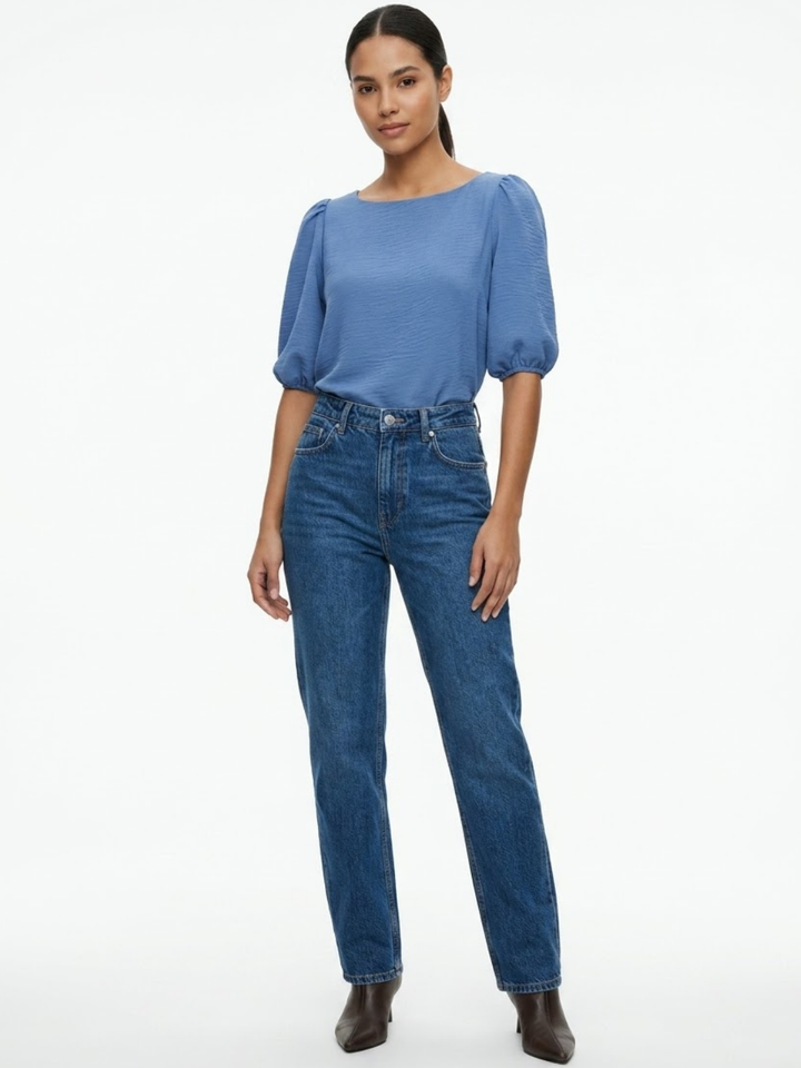 BLUSA MANGA 3/4 CON CUELLO OJAL LIVIA ITALIANO