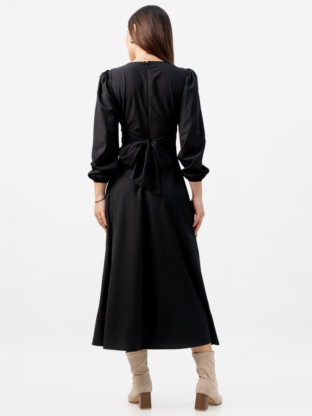 VESTIDO LARGO BRITISH NEGRO
